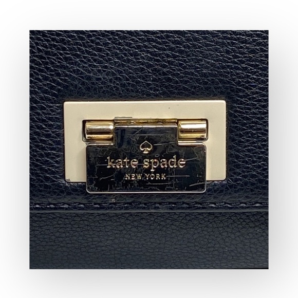 kate spade  Magnolia Park Large Colorblock Leather Satchel Bag  Black + Ivory - Picture 9 of 16